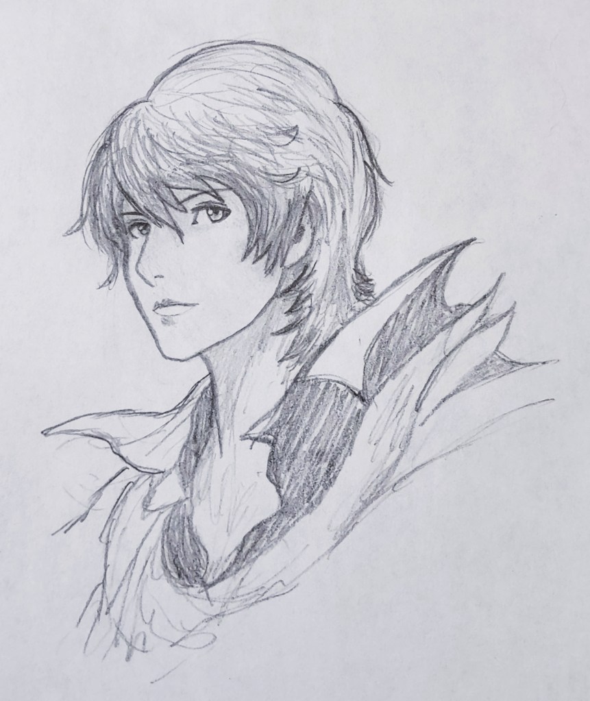 Hand drawn fan art of Joshua Rosfield from Final Fantasy XVI. Copyright Square Enix. Original art by Hiroshi Minagawa and Kazuya Takahashi.